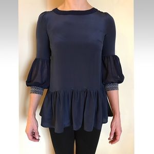 Patterson J. Kincaid Silk Ruffle Blouse